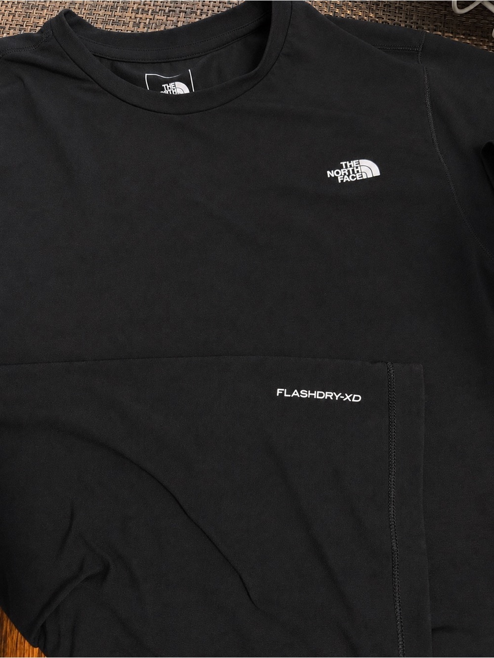 The North Face Black FlashDry-XD short Sleeve Tee with White Logos